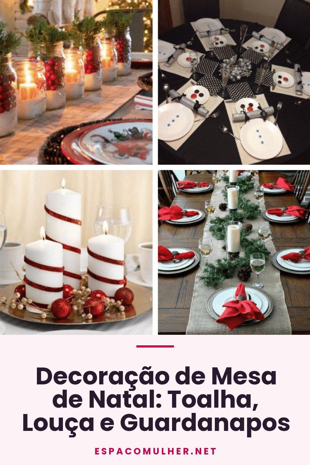 Decoração de Mesa de Natal: Toalha, Louça e Guardanapos