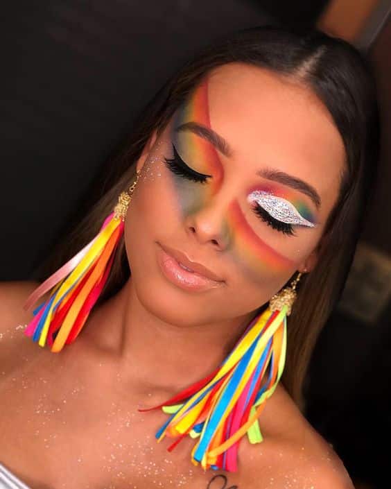 maquiagem caranaval colorida