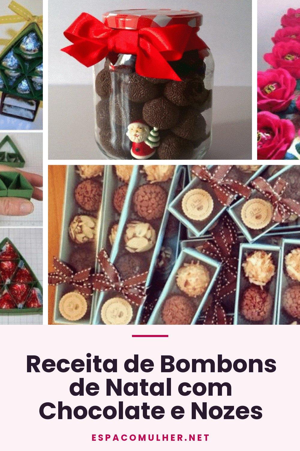 Receita de Bombons de Natal com Chocolate e Nozes