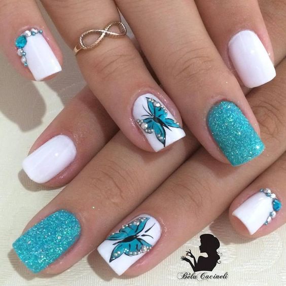 unhas-decoradas-com-borboletas